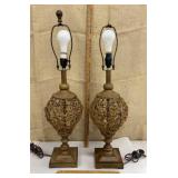 Pair of retro inspired table lamps - finial