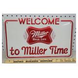 1982 Miller beer metal sign