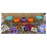 Box of Halloween decor