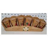 Wooden spice set