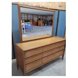 Mid century dresser with mirror 60"19"31"
