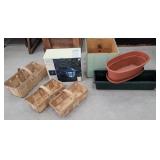 Market baskets, window box planters, and solar