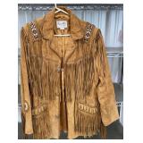 Scully fringed leather jacket w/ beaded detail -