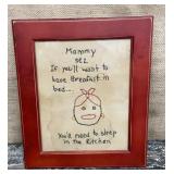 Framed sampler Mammy Sez