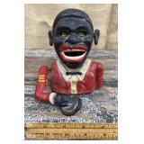 Cast black Americana jolly bank