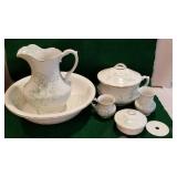 Chamber set - pitcher bowl, tumbler, soap