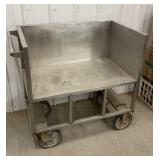 Stainless steel cart approx 37"x38"x21"