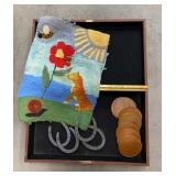 Wooden chest w/ contents - chest approx