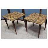 Pair retro end tables 14"14"15"