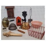 Box - copper strainer, soap saver, match safe,