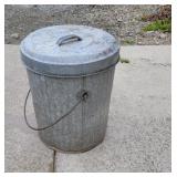 Galvanized can with lid. 18in