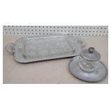 2 hammered aluminum pcs W/Glass liners