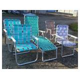 5 Retro aluminum folding chairs
