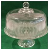 Glass cake plate with lid