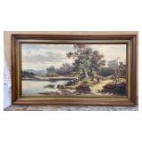 HUGE framed print on board - country landscape w/