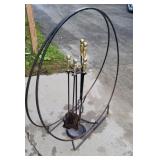 Firewood ring and fireplace tools