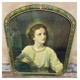 Framed young Christ print approx 18"x22"