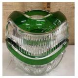 Beautiful signed art glass rose bowl