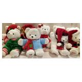 Bag lot of 9 Christmas Bears - clean