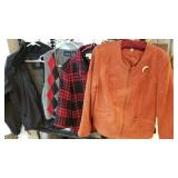 Clothing, jackets, sweaters, blouses, purses,