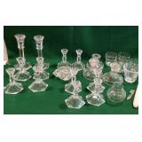 Clear glass candle holders