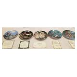 birds, owls collectors plates