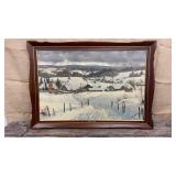 Bouroult framed print on board - Village in