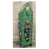 Folksy hand-painted African display cabinet w/