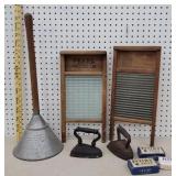Laundry lot - two nice washboards, washer