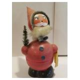 Paper mache candy container Santa - nose is gone