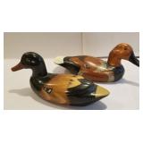 2 wooden duck decoys