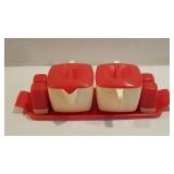 Vintage creamer, sugar , salt and pepper shakers