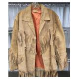 Vintage fringed leather jacket from Mexico -