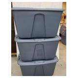 3 large tubs, gray