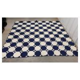 Navy blue & white quilt approx 6