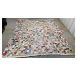 Tied farmhouse quilt - worn & needs cleaning