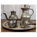 Large pewter tray lot - two lids need Soldering