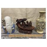 GREAT Japanese resin?? sculpture, vase, porcelain