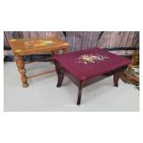 2 footstools - legs loose on dark one