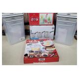 New - stainless coffee warmer set, containers,