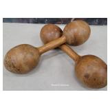 Pair 1½# wooden dumbbells