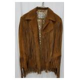 Genuine leather fringe jacket, large? - like new