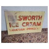 Tin Ellsworth ice cream sign Saratoga springs ny