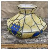 Iridescent glass shade w/ fruit - chipped on top