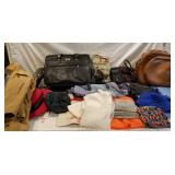 Large lot of purses, gloves, Carhartt jacket is