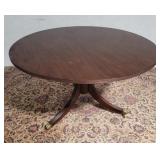 Mahogany table brass claw feet 48"30"