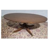 Oval brass claw foot coffee table 48"28"18"