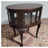 Oval queen Anne curio case 26"18"28"