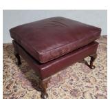 Queen Anne leather ottoman 28"26"19"