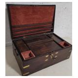 Lap desk cabinet brass trim 19"12"9"